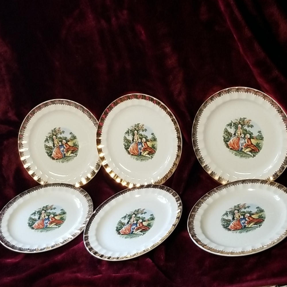 victorian dessert plates set of 6